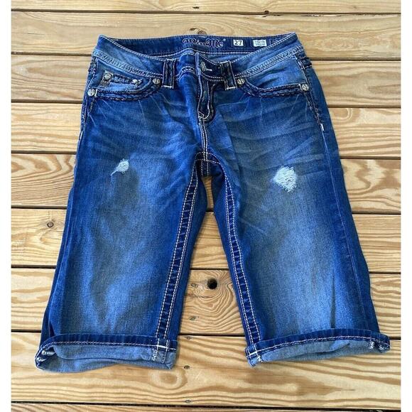 Miss Me Pants - Miss Me Bermuda Jean Shorts Size 27 Women’s Blue